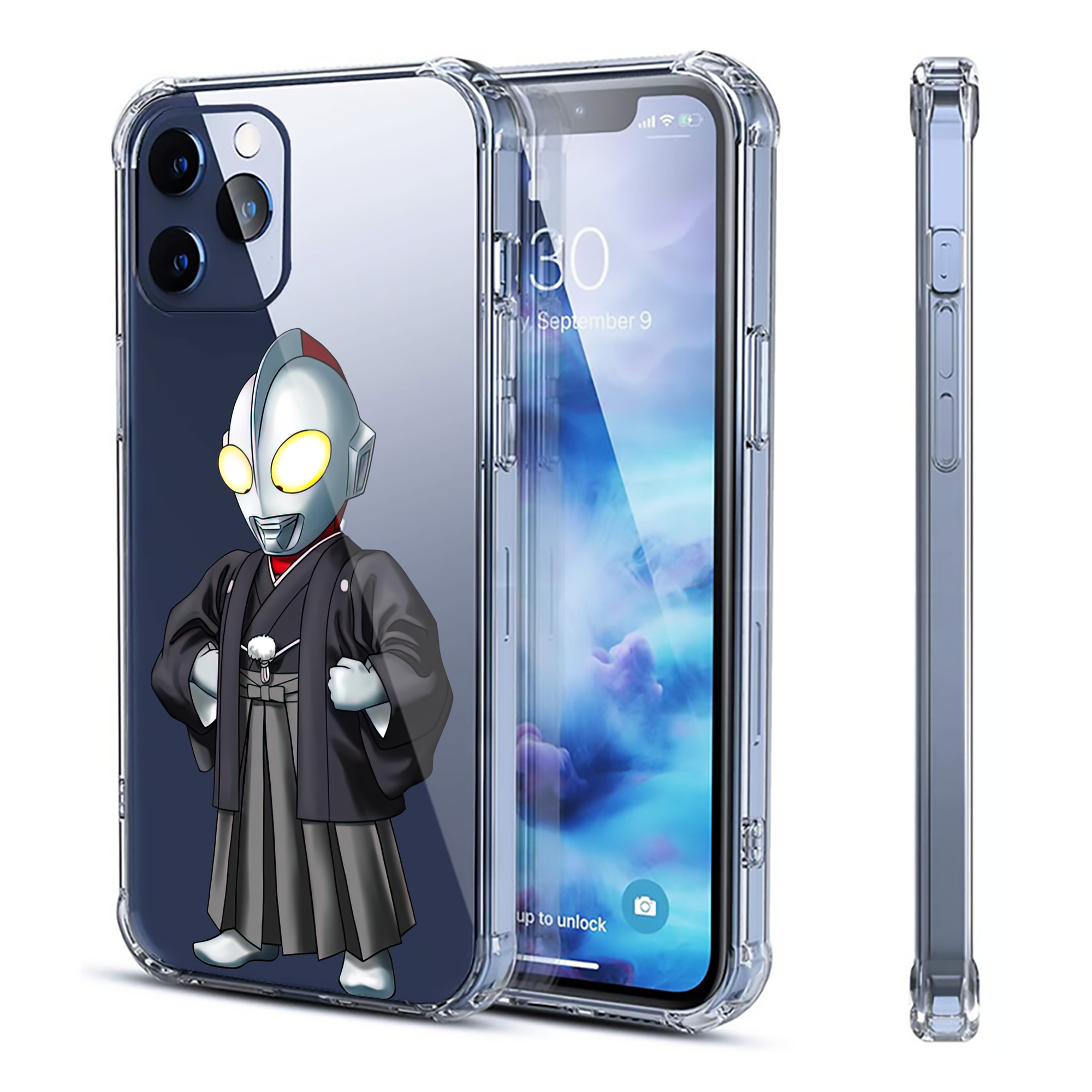 （画像用） ウルトラマン Ultraman 【iPhone 12シリーズ対応】透明スマホケース（クリアソフトケース）